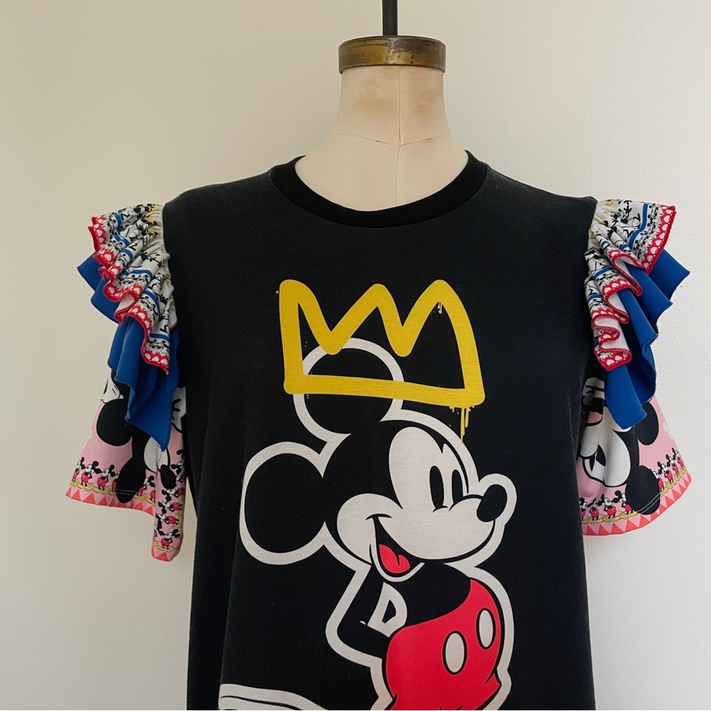 Sugarbird Disney Mickey Mouse Black Women’s Mini Dress Colorful Ruffle Sleeves S - Picture 5 of 7